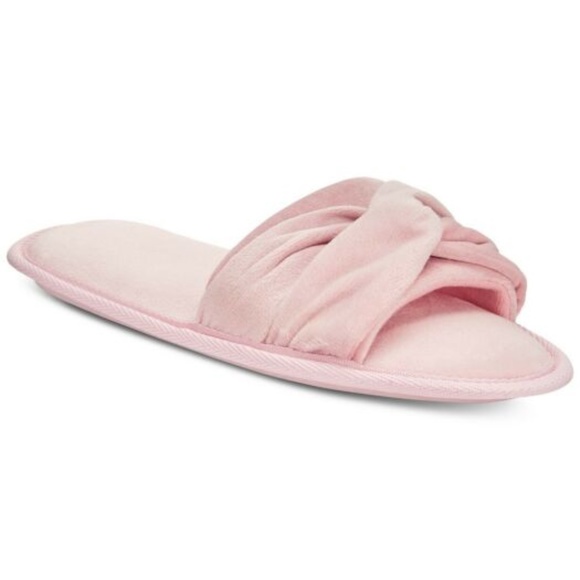 New Charter Club Womens Memory Foam Purple Slippers Open Toe 9-10